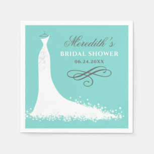 Elegantes aquablaues Hochzeitskleid Brautparty Serviette