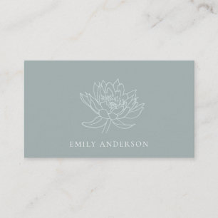 ELEGANTES AQUABLAUES TEAL-FALSCHGOLD-LOTUS-BLUMENM VISITENKARTE