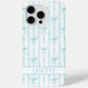 Elegantes aquafarbenes gestreiftes Coquette-Schlei Case-Mate iPhone Hülle