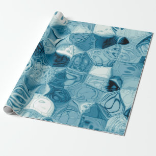 Elegantes Aquamarines, Abstraktes geometrisches Pr Geschenkpapier