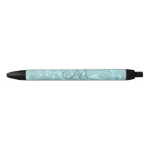 Elegantes Aquamarines Begrüßungsmonogramm