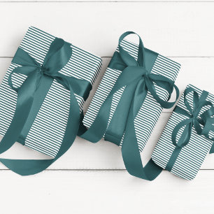 Elegantes Aquamarines Blau und Weiß Geschenkpapier
