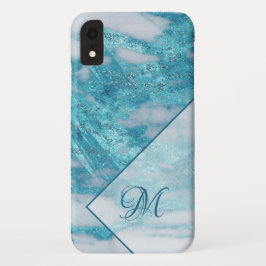 Elegantes Aquamarines Bling-Glitzer-Bling-Geometri Case-Mate iPhone Hülle