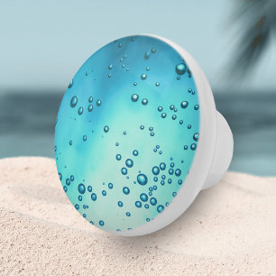 Elegantes Aquamarines Blue Ocean Sea Glass Design Keramikknauf