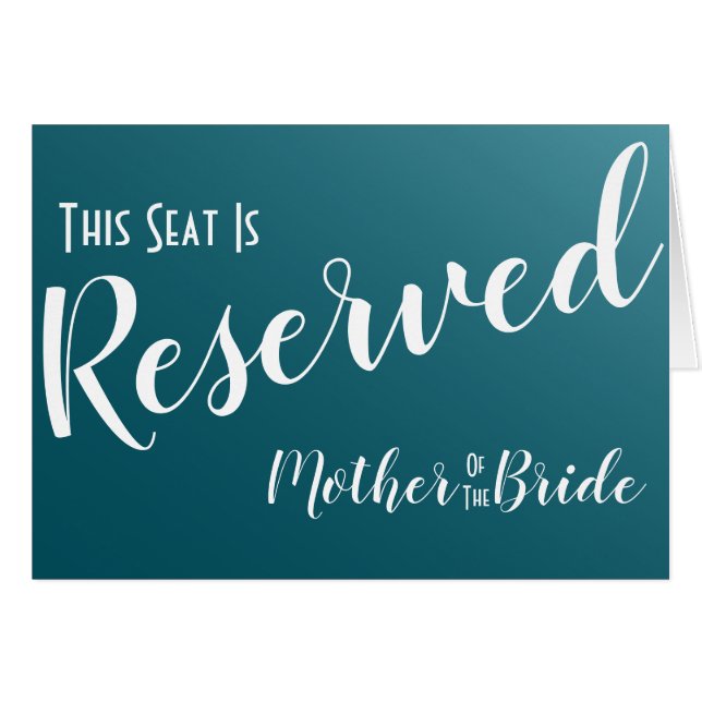 Elegantes Aquamarines Blue Reserved Seat Wedding S (Vorderseite (Horizontal))