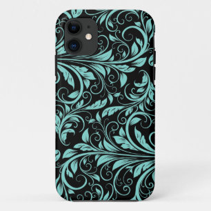 Elegantes aquamarines Blumenmuster des blauen und Case-Mate iPhone Hülle