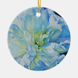 Elegantes aquamarines Blumenwasser Keramikornament