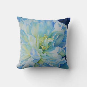 Elegantes aquamarines Blumenwasser Kissen