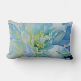 Elegantes aquamarines Blumenwasser Lendenkissen