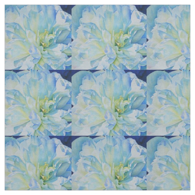 Elegantes aquamarines Blumenwasser Stoff (Muster)