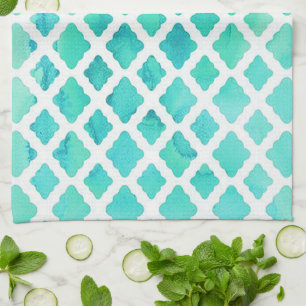 Elegantes Aquamarines Design Geschirrtuch