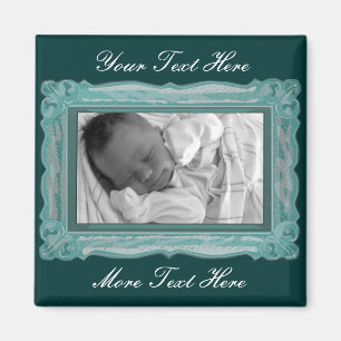 Elegantes Aquamarines Frame Magnet