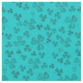 Elegantes Aquamarines Kleeblatt Muster Niedlich un Stoff