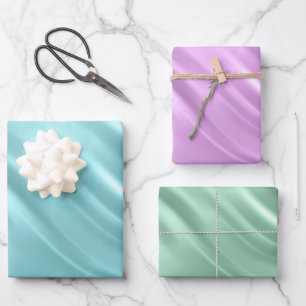 Elegantes Aquamarines Lilac Aqua  Geschenkpapier Set