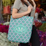 Elegantes, Aquamarines Quatrefolienmuster - Benutz<br><div class="desc">Fügen Sie Ihr Monogramm hinzu,  um Ihr eigenes einzigartiges Produkt zu erstellen.</div>