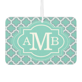 Elegantes, Aquamarines Quatrefolienmuster - Benutz Autolufterfrischer