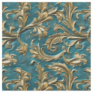 Elegantes, aquamarines, vergoldetes, geschnitztes  stoff