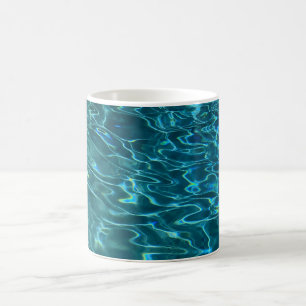 Elegantes, aquamarines Wassermuster Seewellen Kaffeetasse