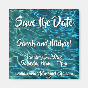 Elegantes, aquamarines Wassermuster Seewellen Magnet