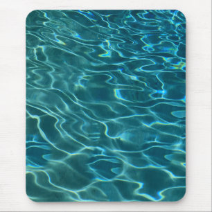 Elegantes, aquamarines Wassermuster Seewellen Mousepad
