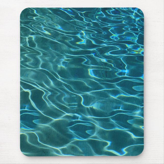 Elegantes, aquamarines Wassermuster Seewellen Mousepad (Vorne)