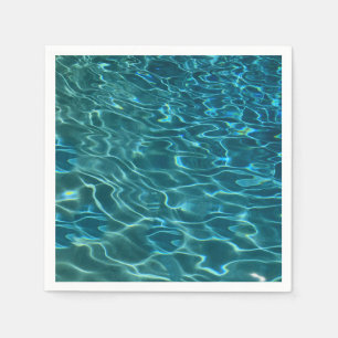 Elegantes, aquamarines Wassermuster Seewellen Serviette