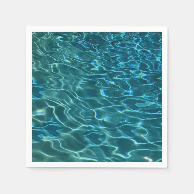 Elegantes, aquamarines Wassermuster Seewellen Serviette (Vorderseite)