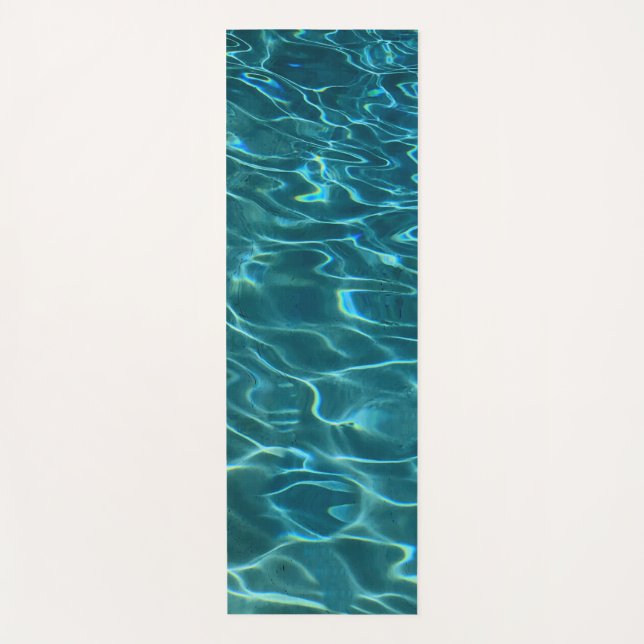 Elegantes, aquamarines Wassermuster Seewellen Yogamatte (Vorderseite)