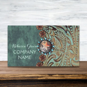 elegantes aquamarines Western aus geschliffenem Le Visitenkarte