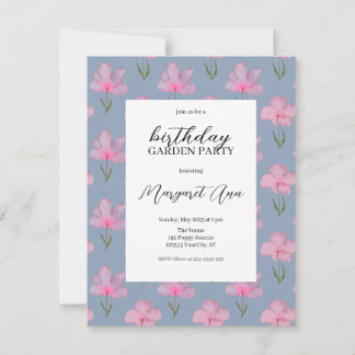 Elegantes Aquarell Blumengebirge Party Einladung