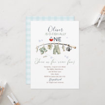 Elegantes Aquarell Ein kleiner Fischer zum Geburts