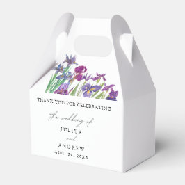 Elegantes Aquarell Iris Blume Hochzeit Geschenkschachtel