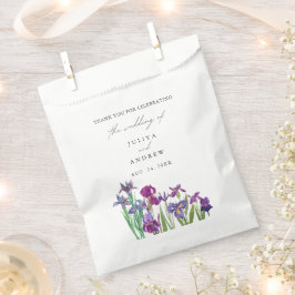 Elegantes Aquarell Iris Blume Hochzeit Geschenktütchen