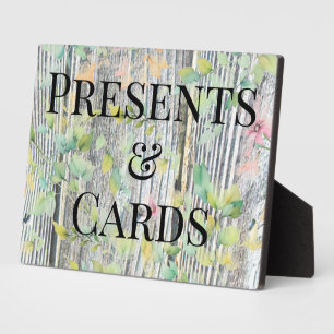 Elegantes Aquarell Rosa Wildblumen Barnwood Fotoplatte