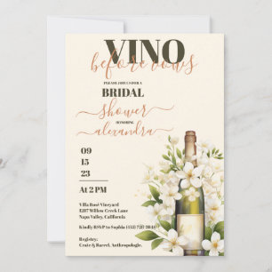 Elegantes Aquarell-Wein Vor den Gelübden Brautpart Einladung
