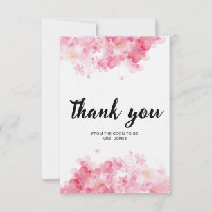 Elegantes Aquarellblumen-Brautparty Vielen Dank Karte