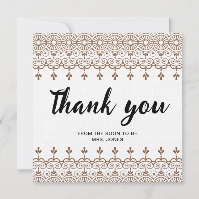 Elegantes Aquarellblumen-Brautparty Vielen Dank Karte (Vorderseite)