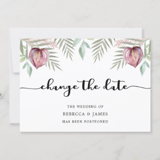 Elegantes Aquarellfarben-Anthurium verändert die D Save The Date