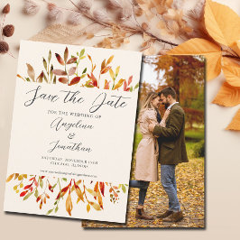 Elegantes Aquarellfarben Herbst lässt vereinzeltes Save The Date