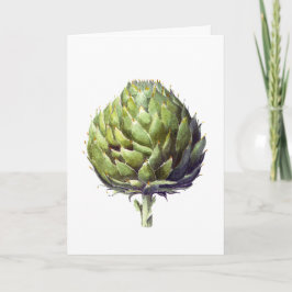 Elegantes Aquarellgrün bemalt Artichoke Dankeskarte