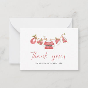 Elegantes AquarellKleiner Weihnachtsmann-Baby Bab Mitteilungskarte