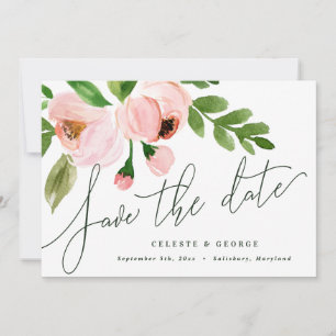 Elegantes Aquarellpink Save the Date