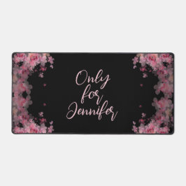 Elegantes Aquarellschwarz magnolia blühend Schreibtischunterlage