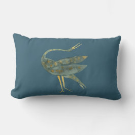 Elegantes Aquarelltanzvogelblau Lendenkissen