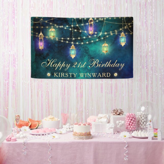 Elegantes arabisches Laternengebirge Banner (Party)