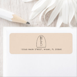 Elegantes Arch Black Tan Wedding Label