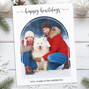 Elegantes Arch Dog Custom Modernes Foto Feiertagspostkarte