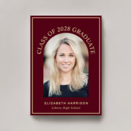 Elegantes Arch Foto Burgundy Gold Abschluss Ankündigung