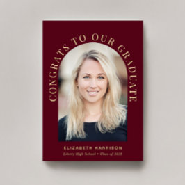 Elegantes Arch Foto Burgundy Red Abschluss Ankündigung