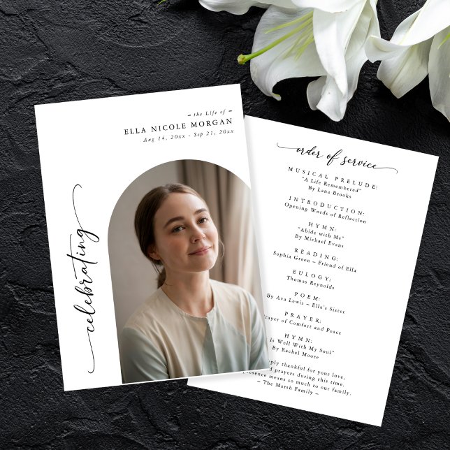 Elegantes Arch Foto Feier zur Beerdigung des Leben Programm (Von Creator hochgeladen)